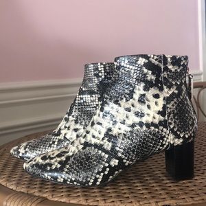 Snakeskin Leather Ankle Boots by H&M
